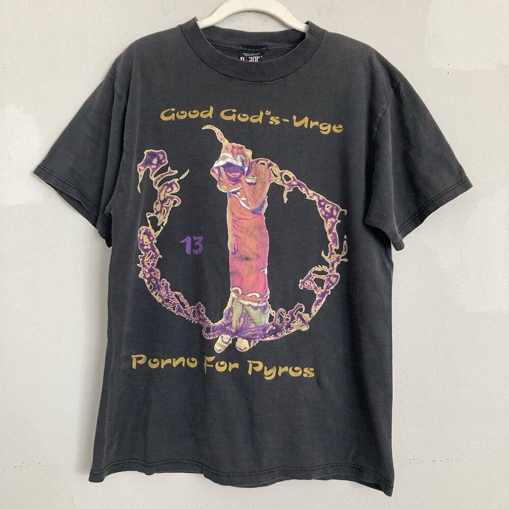 Vintage Rare Porno For Pyros 1996 Good God’s Urge T-shirt Faded Black GIANT Tag